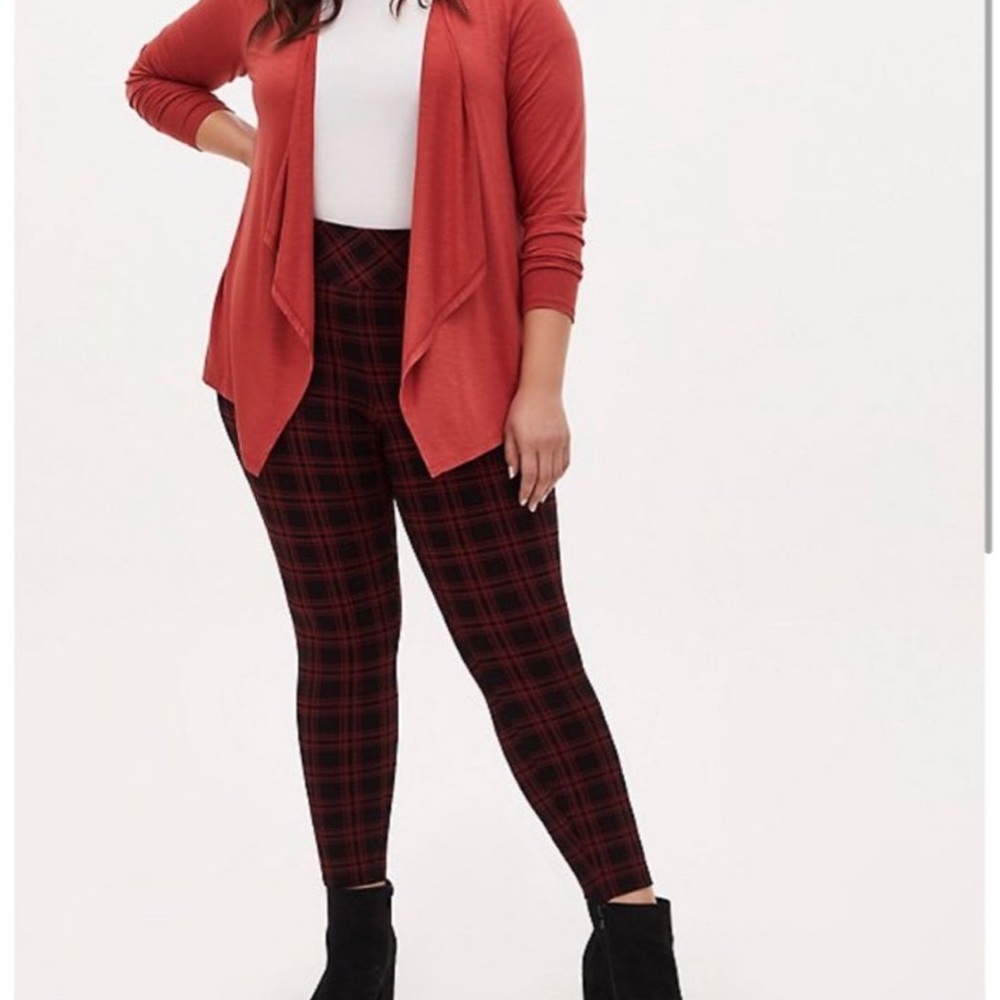 Torrid Red/Black‎ Plaid Studio Slim Fit Luxe Pixie Pant 00R